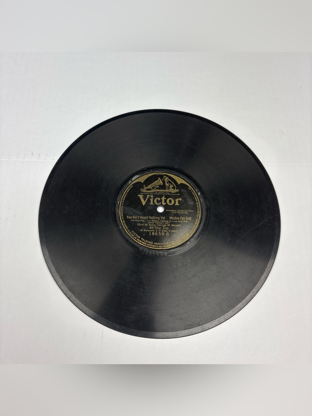 Vintage All Star Trio Victor 78 Record Shellac Ain't Heard Nothing Rose of WA